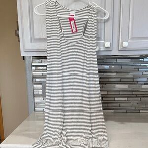 Xhilaration Gray and White Striped Swim Coverup
